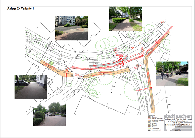 Stadt Aachen - Plamnung hohenstaufenallee